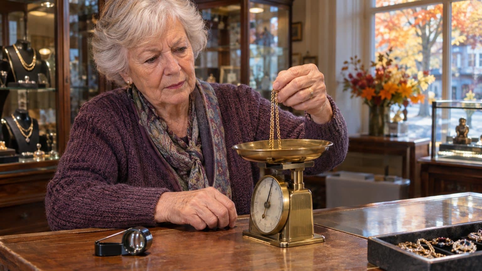 J'ai fait peser au comptoir les bijoux cassés de ma mère, 40 grammes d'or sur la balance : le chèque, lui, a été calculé s...