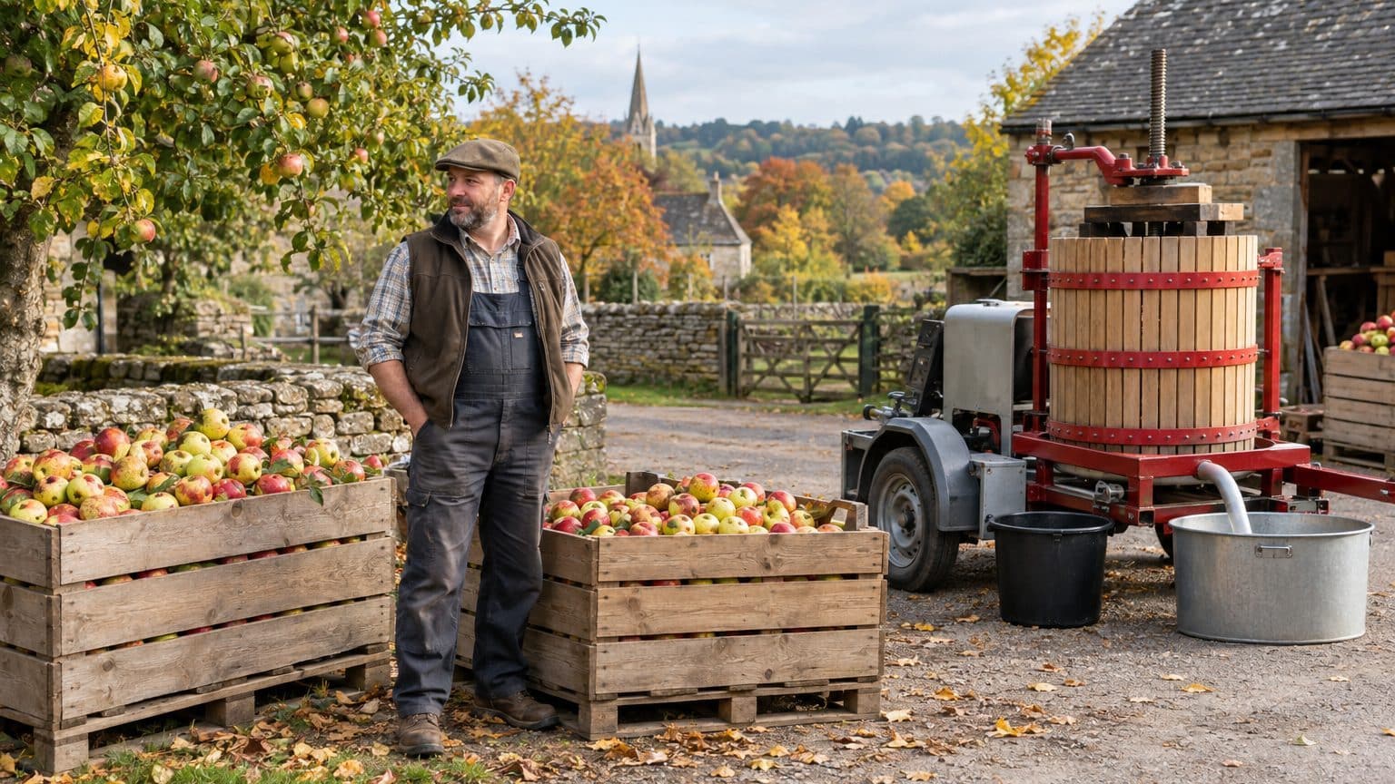 J'ai porté 300 kilos de pommes de mon verger à la presse mobile du village : en remplissant mes bouteilles au retour, il m...