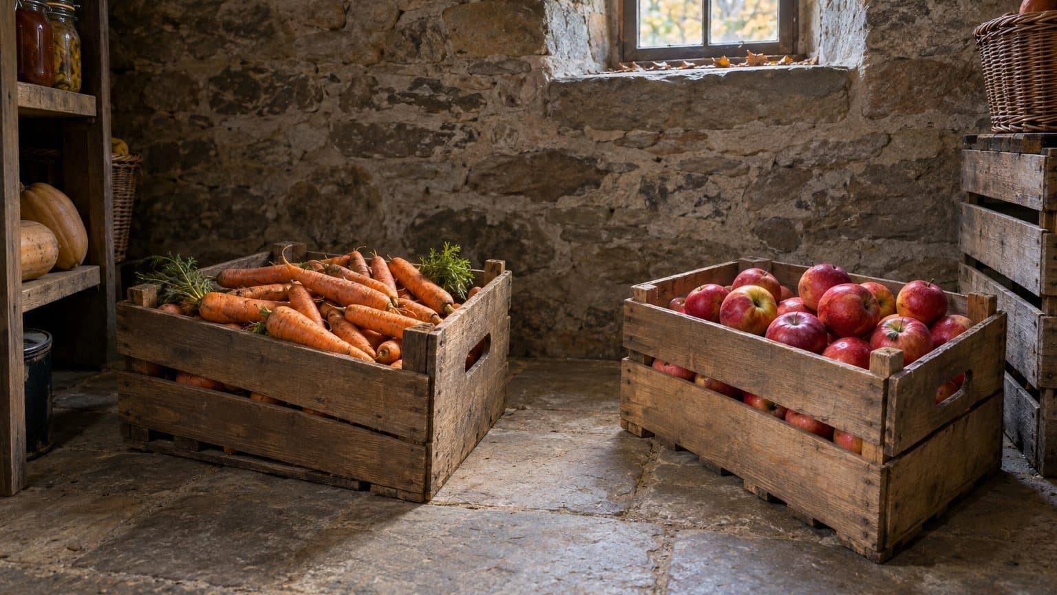 J'ai rangé mes carottes dans le cageot de pommes pour gagner de la place à la cave : à la première soupe, j'ai compris pou...