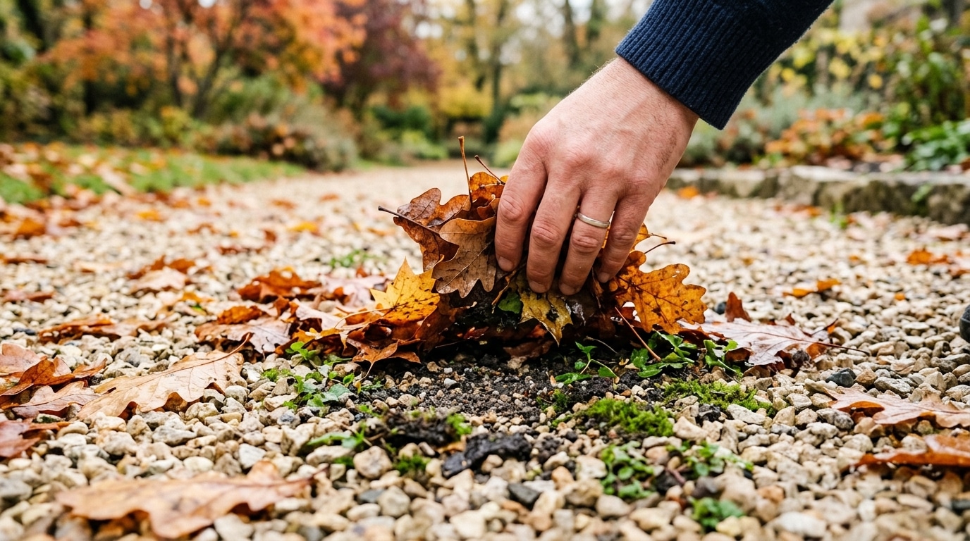 Jai Laisse Les Feuilles Dautomne Sur Mon Allee En Gravier Au Printemps Les Mauvaises Herbes Revenaient Malgre Le Geotextile Que Javais Pose Featured