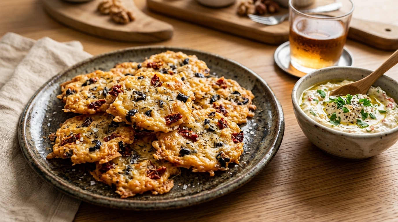 Jai Longtemps Laisse Secher Au Fond Du Frigo Les Dernieres Olives Du Bocal Desormais Elles Finissent Dans Ces Crackers Au Parmesan Et Aux Tomates Sechees Featured