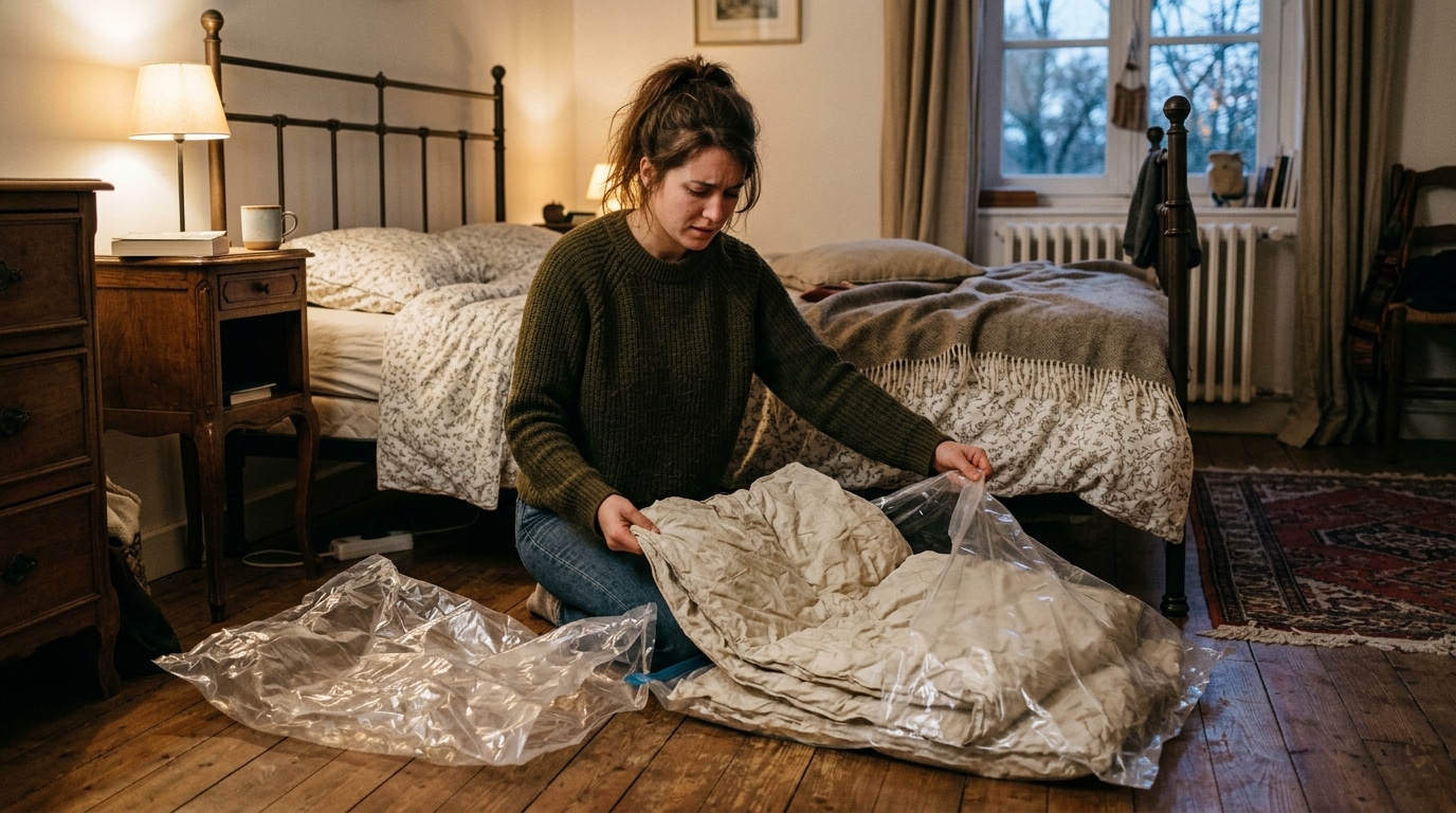 Jai Range Ma Couette En Duvet Sous Vide Tout Lete Pour Gagner Une Etagere Au Premier Soir Froid Il Etait Trop Tard Featured
