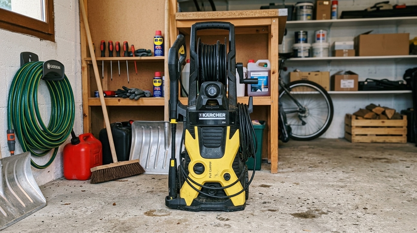 Jai Range Mon Nettoyeur Haute Pression Au Fond Du Garage Apres La Derniere Terrasse De Lautomne Au Premier Lavage Du Printemps Leau Est Sortie Par Le Cote De La Pompe Featured