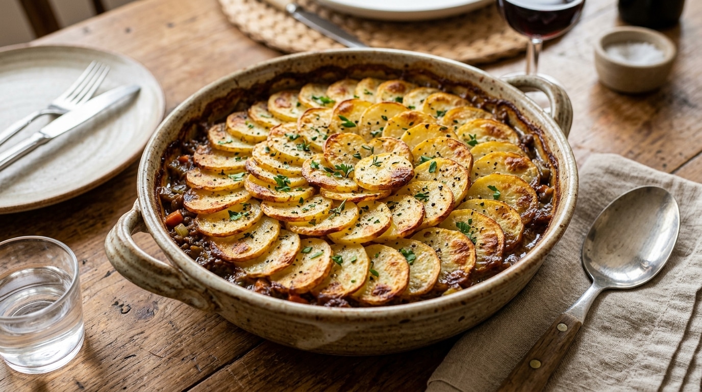 Jai Recouvert Mon Hachis De Boeuf Aux Legumes De Fines Rondelles De Pommes De Terre Plus Personne Ne Veut Entendre Parler De Puree Featured
