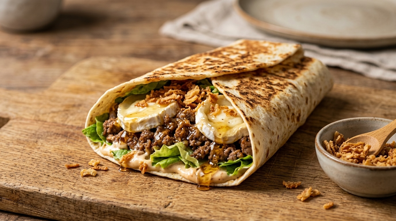 Jai Remplace Le Cheddar De Mes Wraps Au Steak Hache Par Du Chevre Et Un Filet De Miel Juste Pour Changer Depuis Cest Le Seul Wrap Que Toute La Famille Reclame Featured