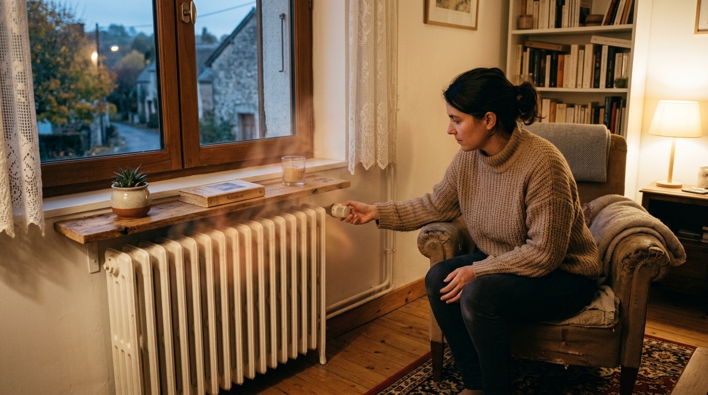 Je Montais Le Thermostat Chaque Soir Doctobre Sans Jamais Sentir De Difference Un Voisin Ma Parle Dune Astuce Qui Changeait La Donne Avec Une Simple Etagere Featured
