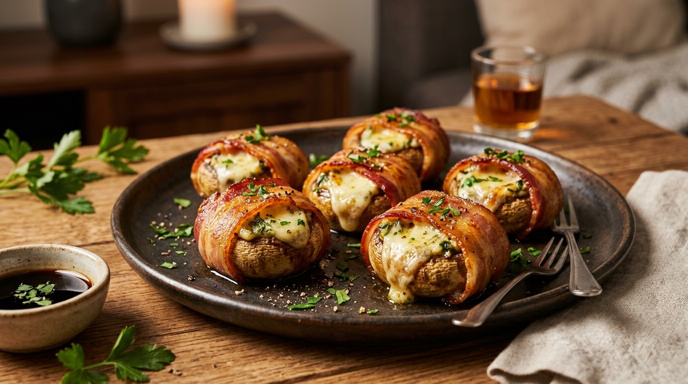 Je Nachete Plus De Feuilletes Surgeles Pour Lapero Ces Champignons De Paris Farcis A La Mozza Et Enroules De Bacon Font Lunanimite A La Maison Featured
