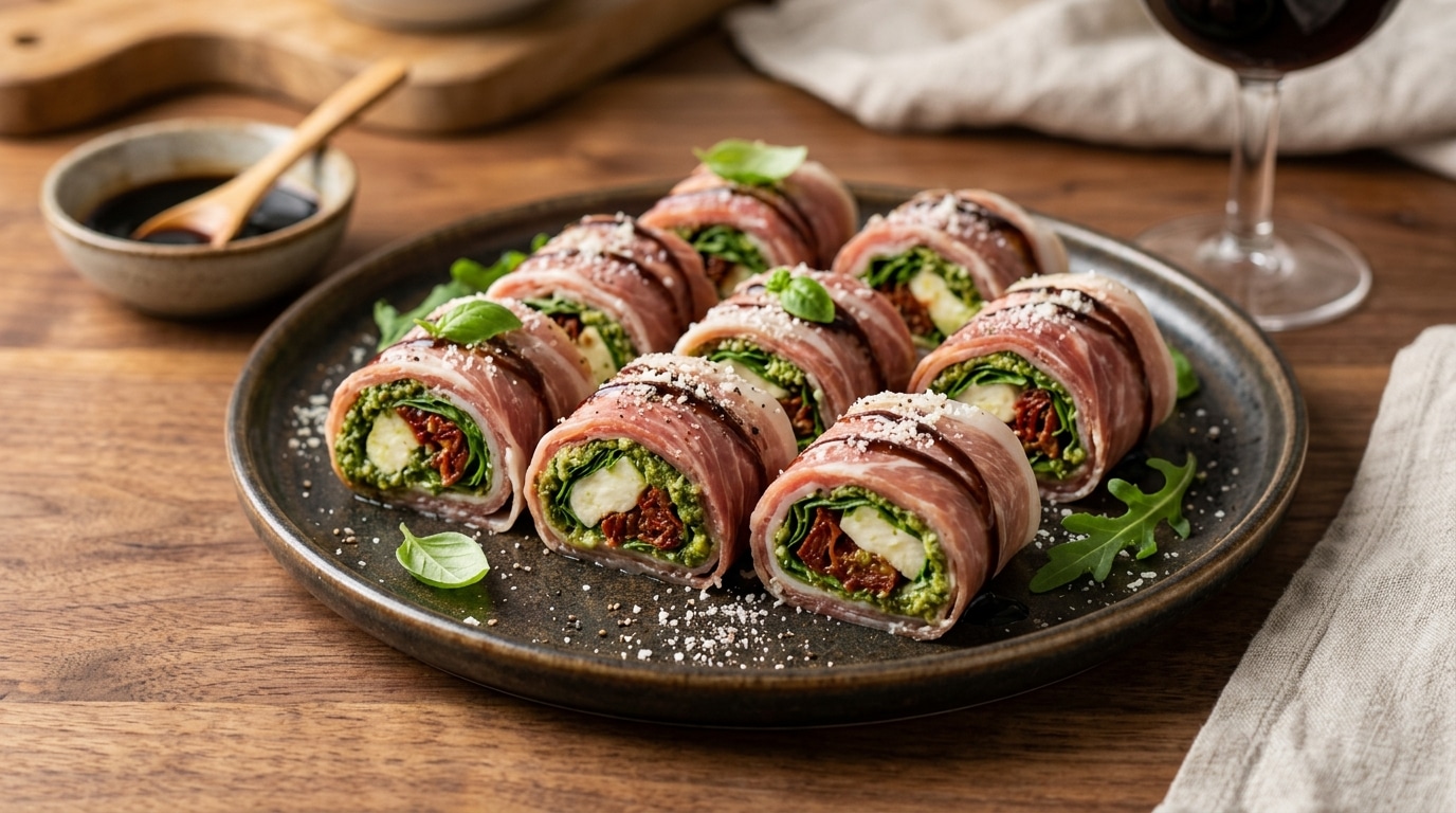 Je Ne Commande Plus De Sushis Pour Lapero Roules Dans Du Jambon Cru Avec Mozzarella Pesto Et Roquette Ceux La Se Font A La Maison Featured