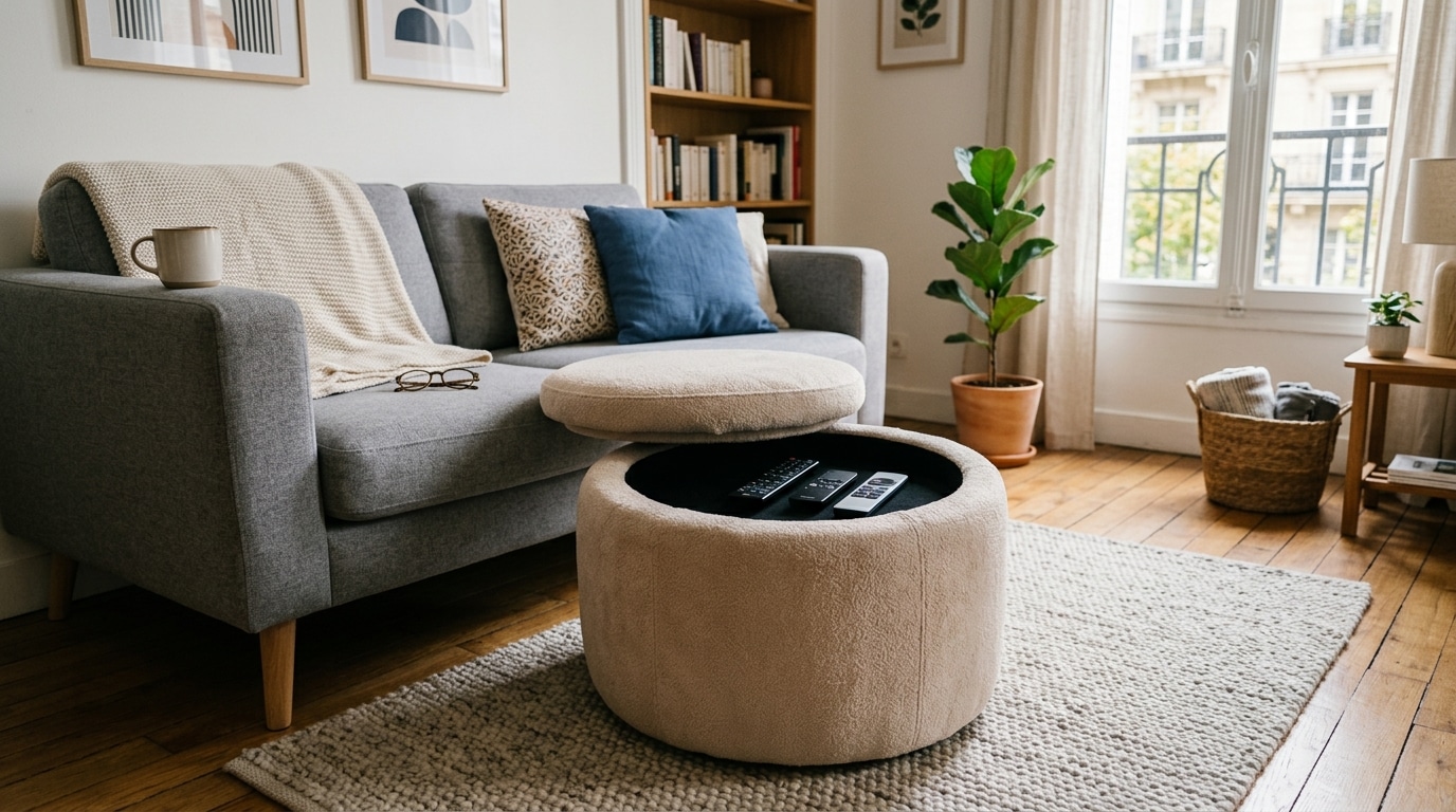 Je Ne Laisse Plus Trainer Les Magazines Et Les Telecommandes Sur Le Canape Action Vend Un Pouf Doux A Assise Amovible A 1995 E Featured