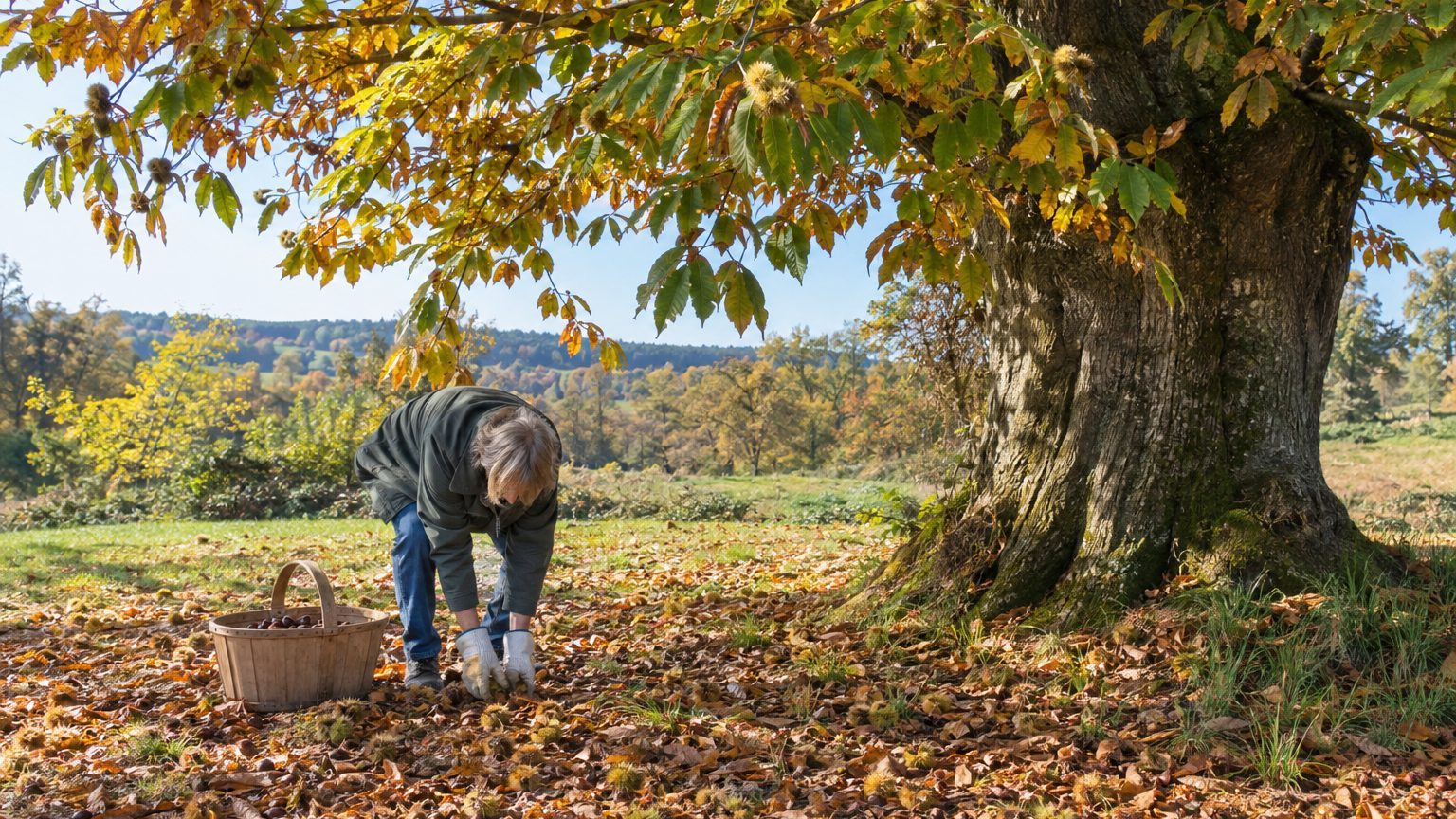 Je ramassais chaque octobre un seau de châtaignes au pied du même arbre en lisière : le jour où le propriétaire est sorti ...