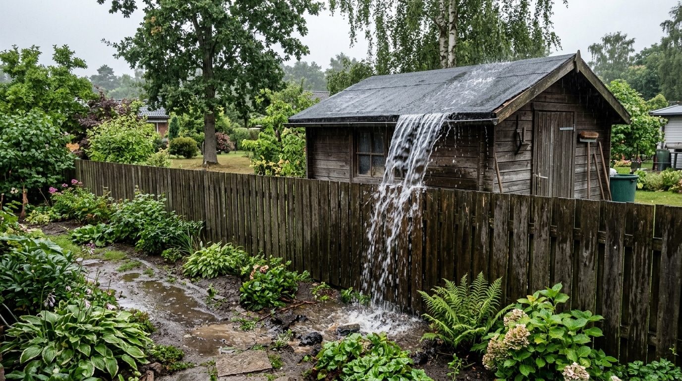 Labri De Jardin De Mon Voisin Pose Contre Ma Cloture Deversait Toute La Pluie De Son Toit Dans Mes Massifs A La Mairie On Ma Explique Ce Quil Etait Oblige De Faire Featured