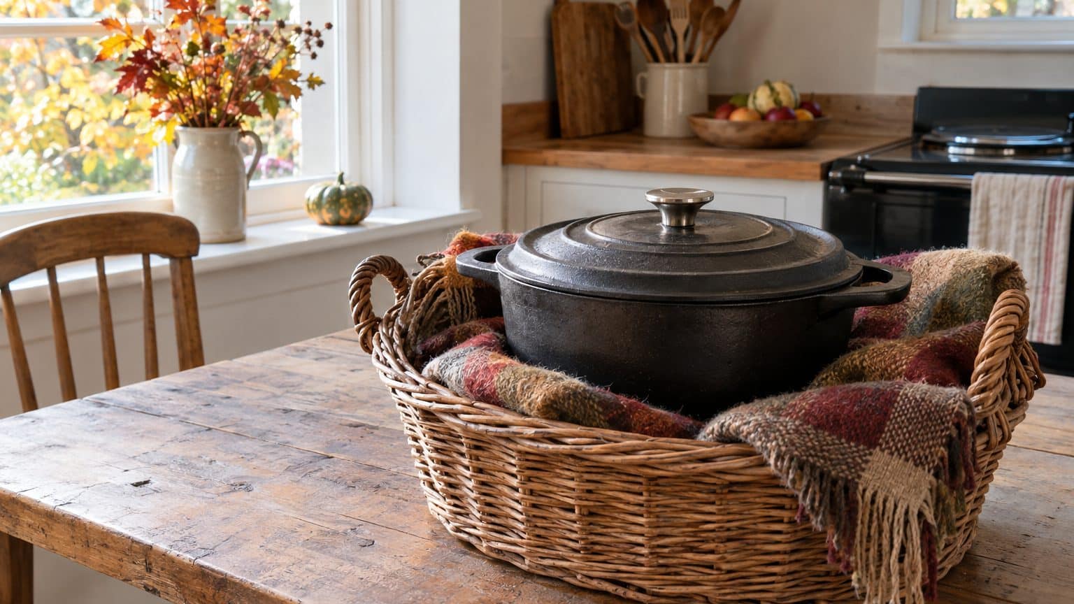 Ma voisine coupe le gaz au premier bouillon et enroule sa cocotte dans une vieille couverture : deux heures plus tard, on ...