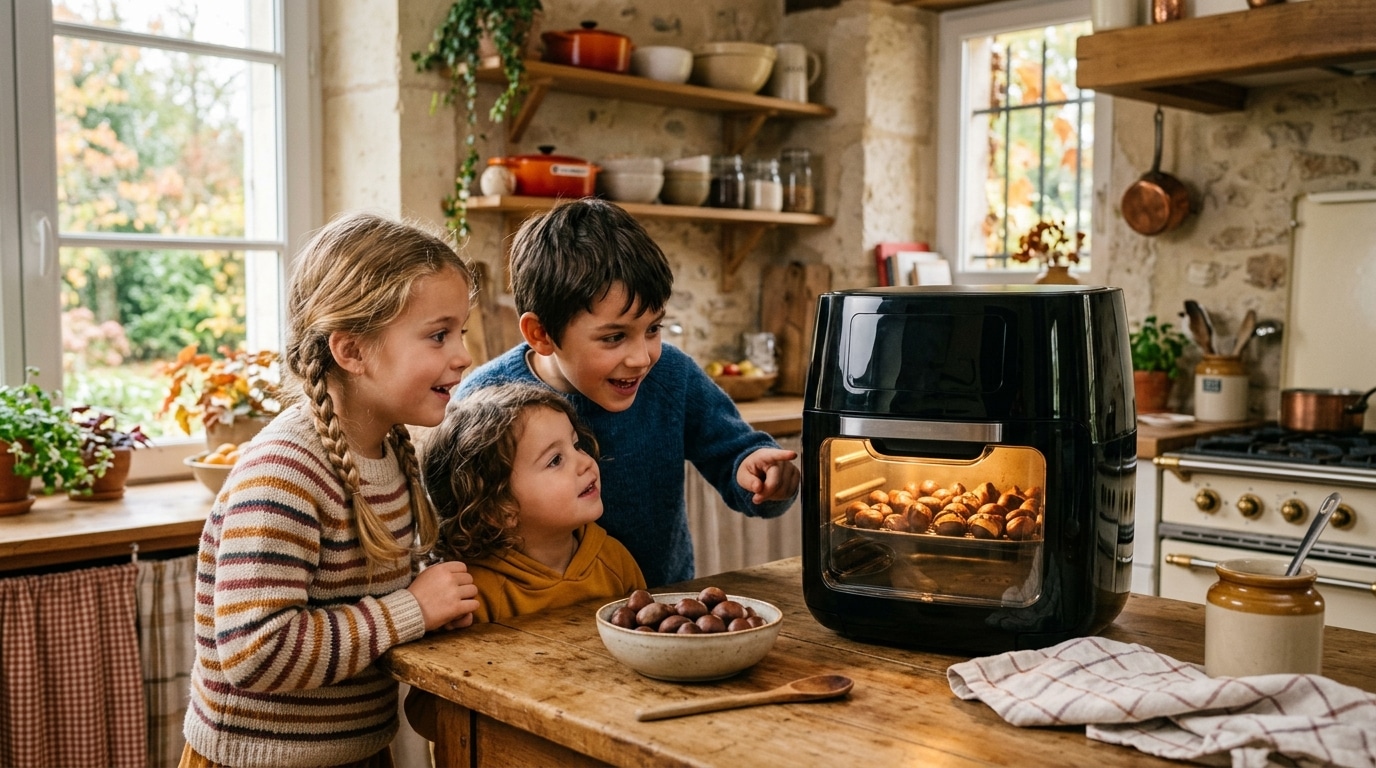 Mes Petits Enfants Reclament Des Chataignes Grillees A Chaque Gouter Des Vacances Depuis Que Jai La Friteuse A Air Chaud En Verre Daction A 6996 E Ils Les Regardent Souvrir Derriere La Vitre Featured
