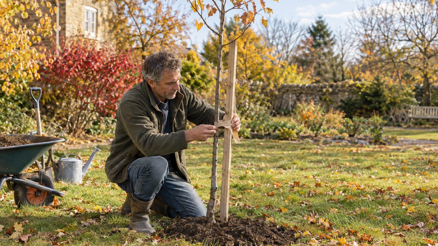 Mon grand-père attachait ses jeunes arbres plantés à la Sainte-Catherine avec un vieux collant, et ce n'était jamais un si...
