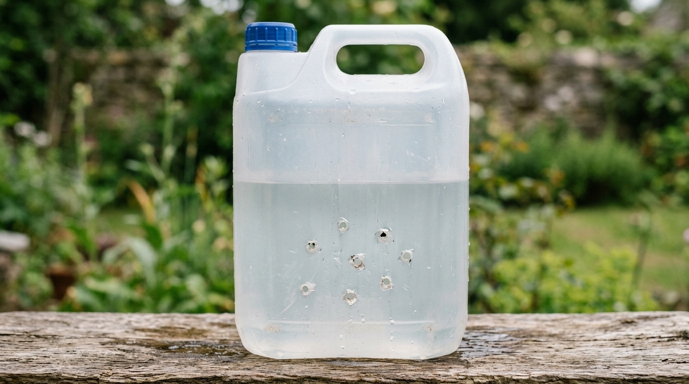 Percez Quelques Trous Dans Un Vieux Bidon Deau De 5 Litres Et Posez Le Au Fond Du Jardin Cest Le Geste Que Les Jardiniers Font En Premier Quand Les Feuilles Mortes Commencent A Tomber Featured