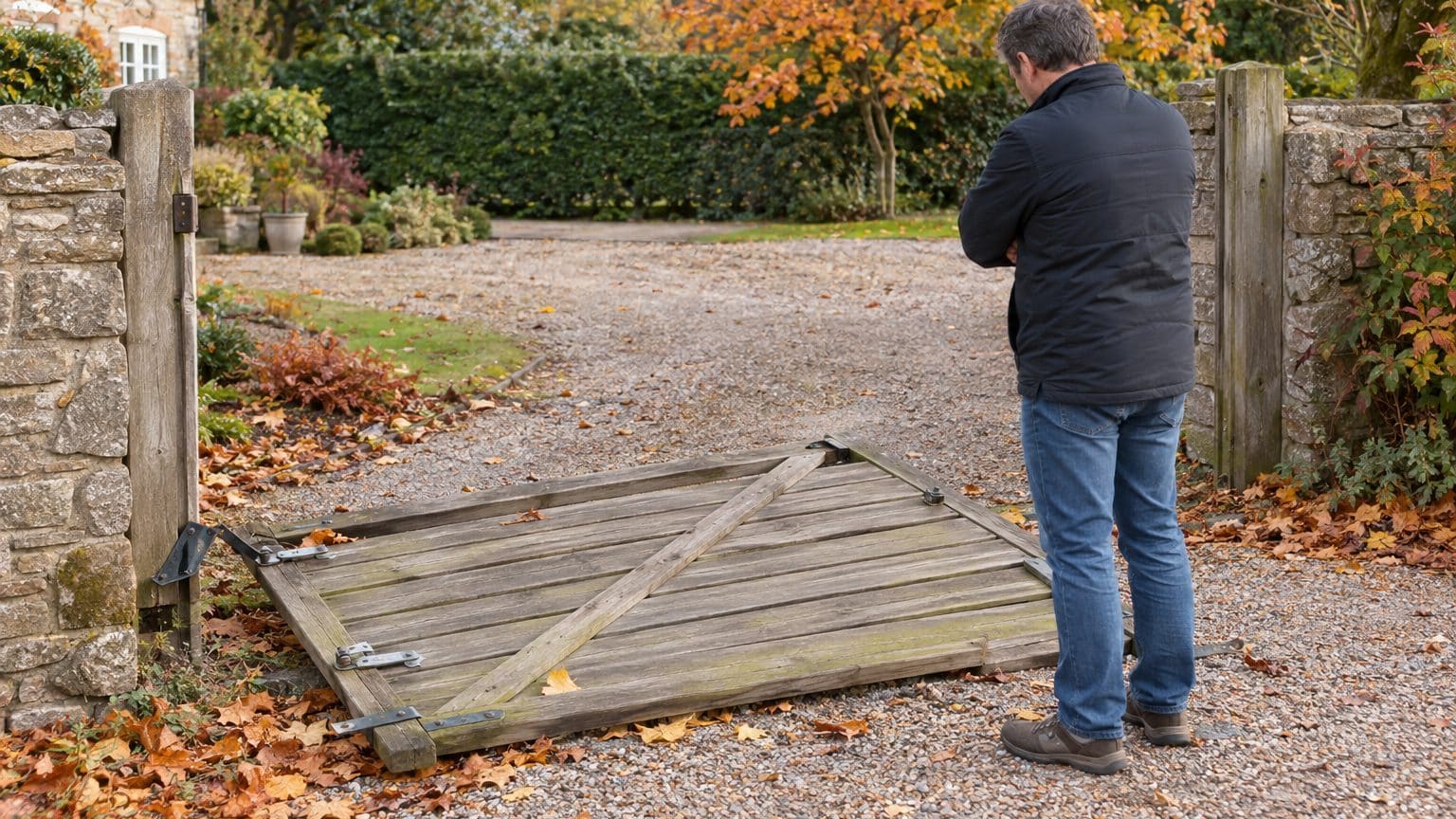 Portail en bois arraché au coup de vent : l'assurance verse un premier chèque, mais le reste dépend d'un papier que beauco...