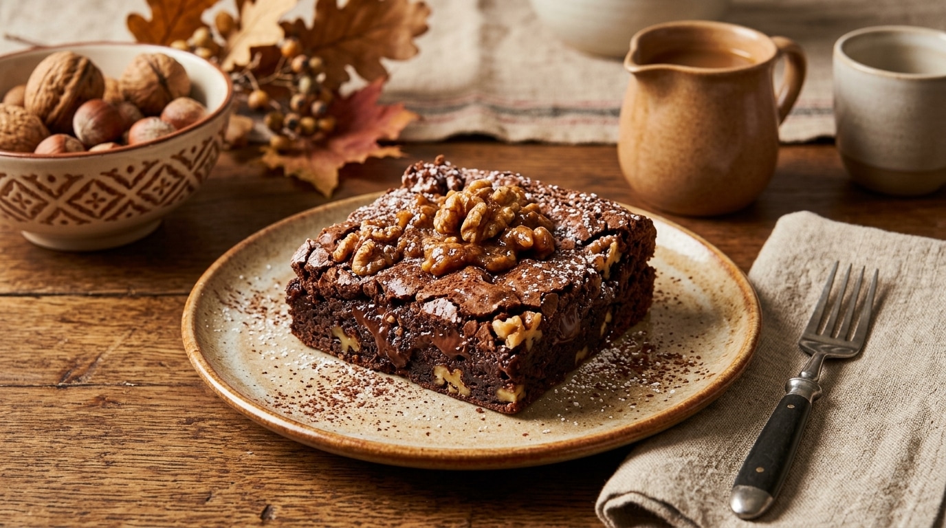 Toute La Maison Embaume Le Chocolat Et La Noix Ce Brownie Praline Est Le Gouter Dautomne Que Mes Petits Enfants Reclament Featured