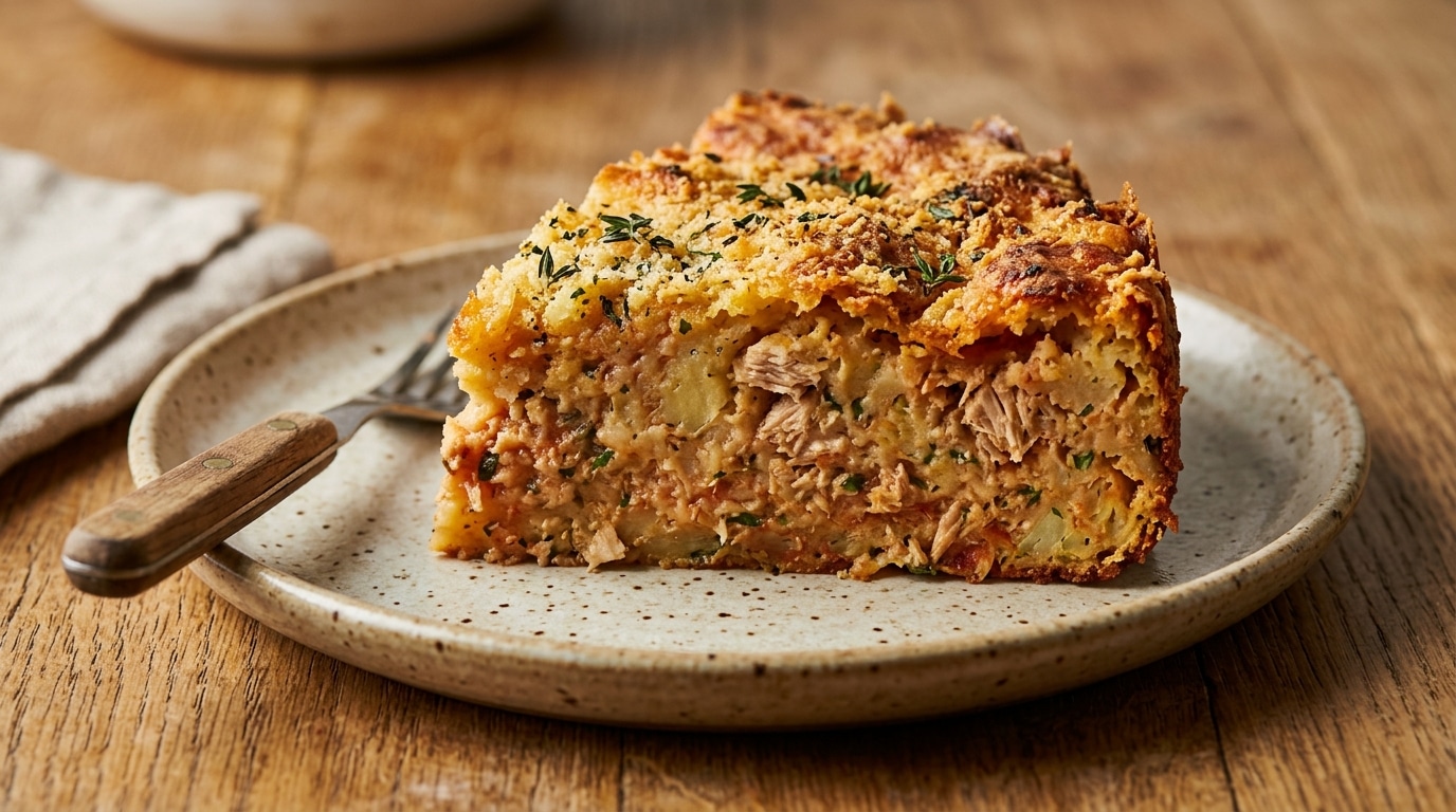 Une Boite De Thon Et Des Pommes De Terre Cest Le Secret De Ce Gateau Pas Cher Qui Cale Toute La Famille Les Soirs Ou Le Frigo Est Presque Vide Featured